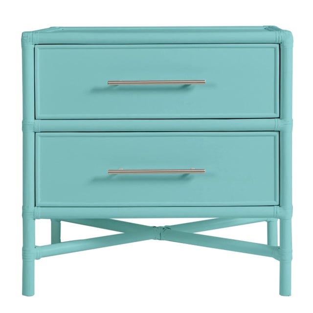 Verona Two-Drawer Nightstand in Turquoise For Sale In West Palm - Image 6 of 6