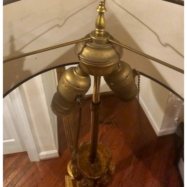 Neoclassical Pair of Antique Giltwood Neoclassical Floor Lamps For Sale - Image 3 of 5