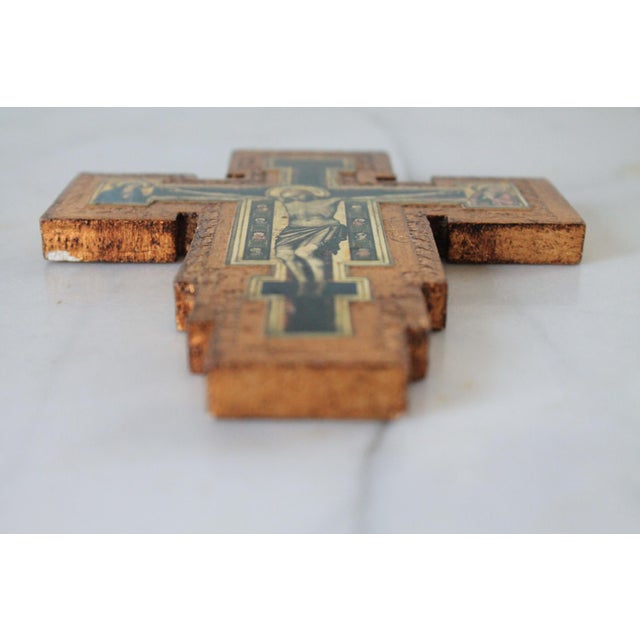 Italian Gold Leaf Wall Crucifix For Sale In Milwaukee - Image 6 of 10