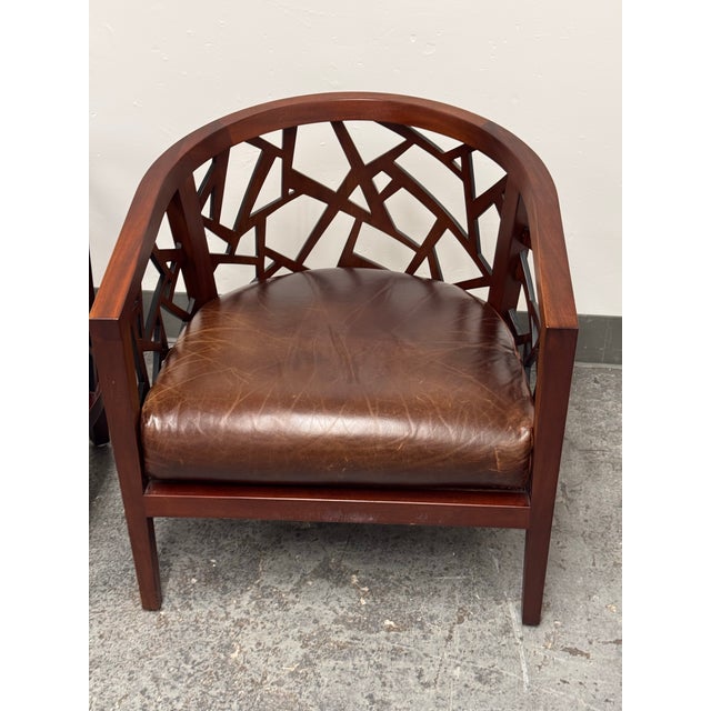 Crate & Barrel Ankara Lounge Chairs, Pair For Sale - Image 9 of 15