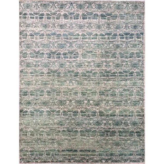 Handwoven Modern Ikat Area Rug 9’3″ X 11’10” For Sale - Image 12 of 12