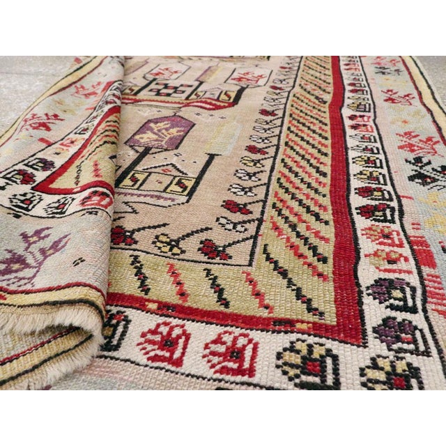 Ivory Galerie Shabab Collection Early 20th Century Turkish Ghiordes Small Rug With Shades of Grey-Blue, Purple, and Beige For Sale - Image 8 of 8