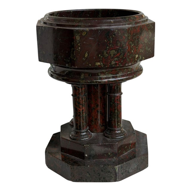 Antique 19th C Cornish Marble Serpentine Model Font For Sale