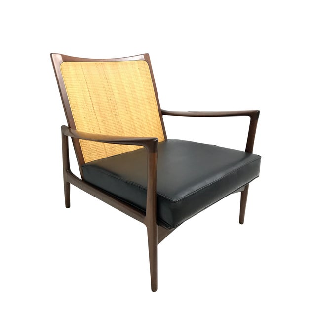 Ib Kofod Larsen Mid Century Danish Cane Back Lounge Chair ...