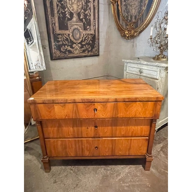 Brown 19th C. German Biedermeier Walnut Commode For Sale - Image 8 of 8