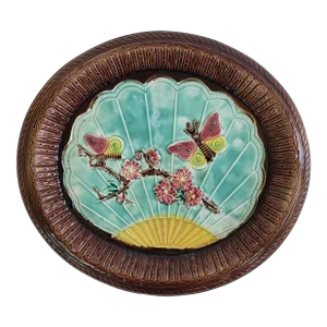 1930s Large Majolica Butterfly Wall Hanging