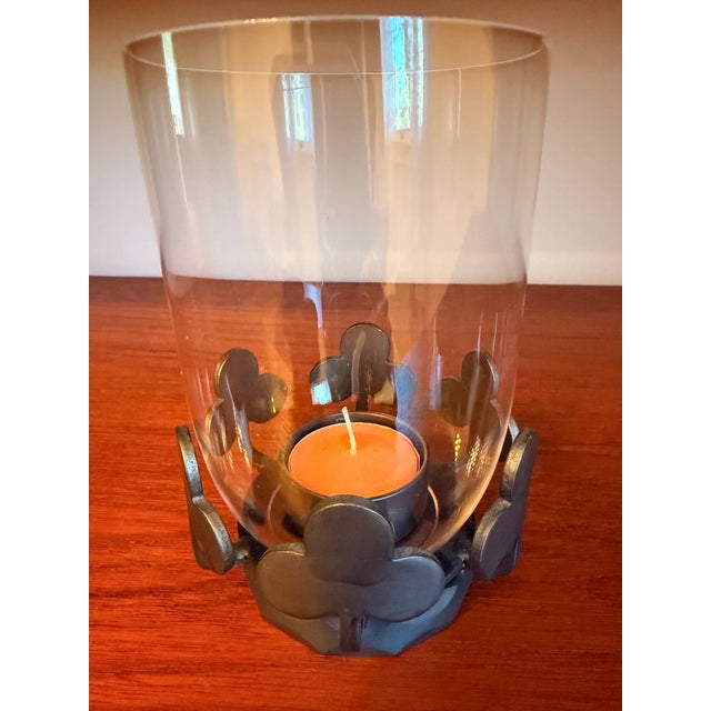 Metal 1970s Mid-Century Modern Boda Smide Wrought Iron & Glass Candleholder by Bertil Vallien - In Original Box For Sale - Image 7 of 10