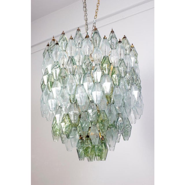 Mid-Century Green and Clear Poliedri Chandelier, 1960 For Sale - Image 4 of 15