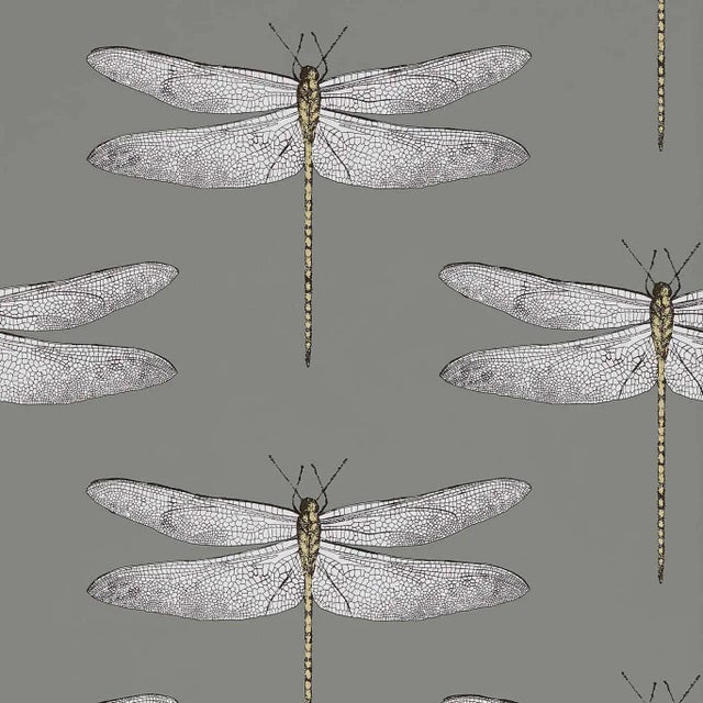 Harlequin Demoiselle Wallpaper in Graphite/Almond - a Sample For Sale
