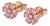 18k Rose Gold Flower Shape Diamond Earrings, A Pair For Sale