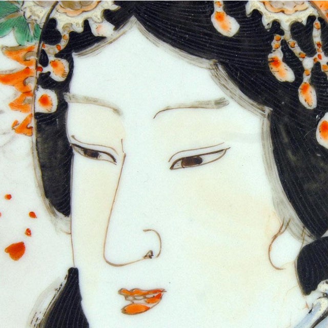 Hand Painted Japanese Porcelain Meiji Plate, 1890s For Sale - Image 4 of 11