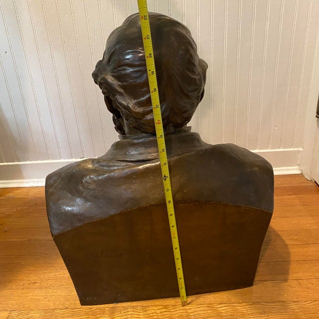 Victorian Antique Bronze Bust of William Sargent Ladd 1890 by Olin Levi Warner For Sale - Image 3 of 12