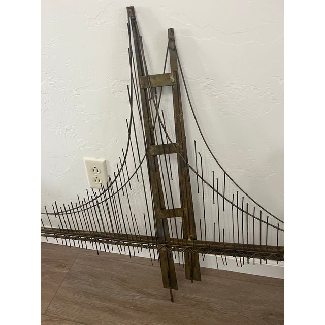 Mid-Century Modern 1970s Signed C. Jere Golden Gate "Bridge" Metal Art Sculpture For Sale - Image 3 of 12