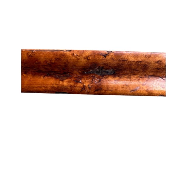 Vintage Burl Wood, Rectangular Wall Mirror With Gold Bevel For Sale - Image 9 of 11