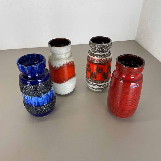 Vintage Pottery Fat Lava Vases from Scheurich, Germany, 1970s, Set of 4 For Sale - Image 18 of 18