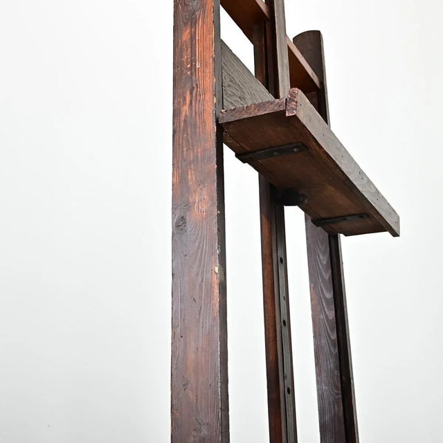 Chocolate French Early 20th Century Adjustable Artist’s Easel For Sale - Image 8 of 12