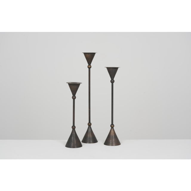 Vintage Candlesticks by Christian De Beaumont, 1980, Set of 3 For Sale - Image 9 of 9