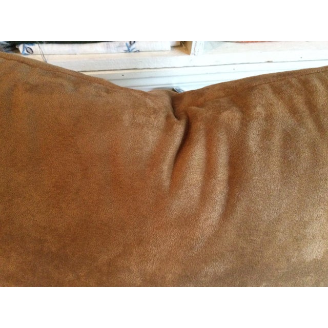 Shabby Chic Camel Ultra Suede Cover Pillow For Sale - Image 3 of 3