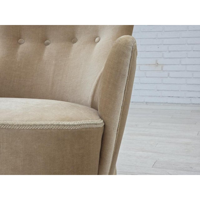 Mid-Century Modern Vintage Danish Chair in Furniture Velour, 1960s For Sale - Image 3 of 18