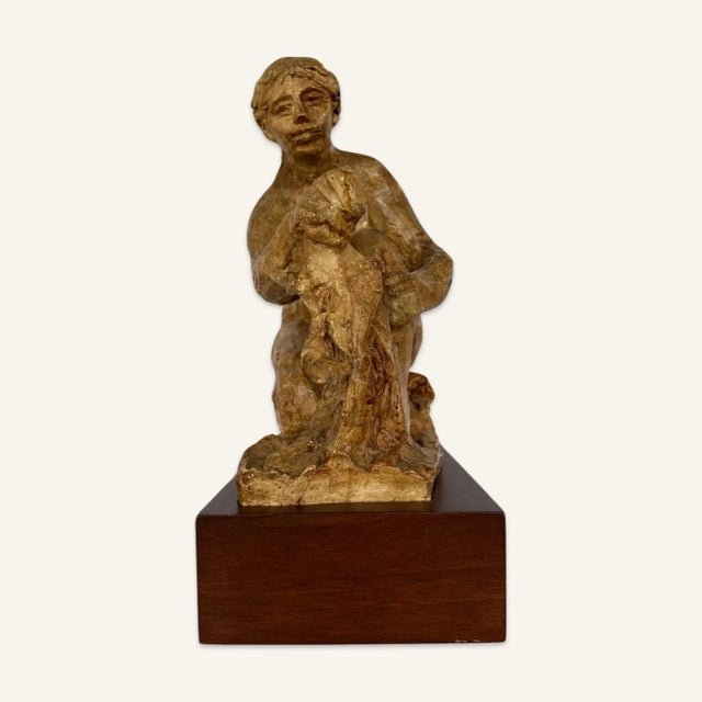 Sculpture Materials Pair of Early 20th Century Clay Sculptures Designed by Pierre-Auguste Renoir: “The Little Blacksmith” and “The Washerwoman” For Sale - Image 7 of 10