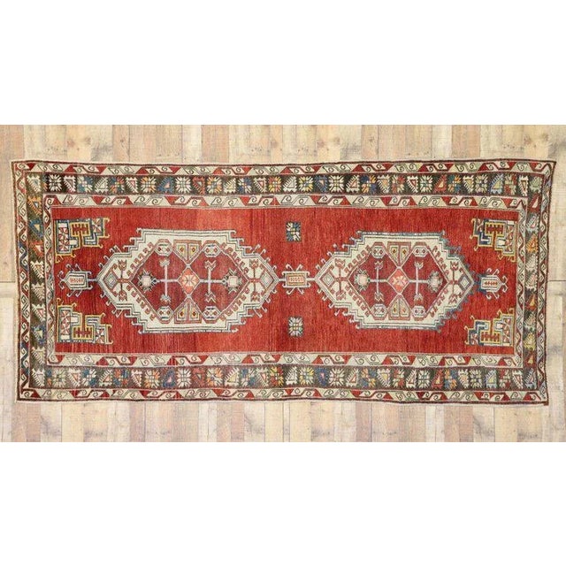 Vintage Mid-Century Turkish Oushak Rug - 4′10″ × 10′6″ For Sale - Image 4 of 8
