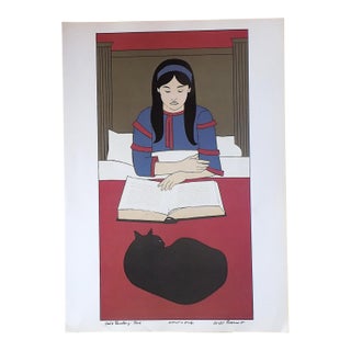 Vintage Signed/Titled Will Barnet Lithograph - "Child Reading-Red" For Sale
