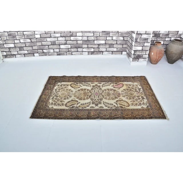 Handmade wool carpet in Turkish Anatolia , Vintage Oushak Rug,Turkish Vintage Anatolian Rug, Handmade wool Rug . One Of...