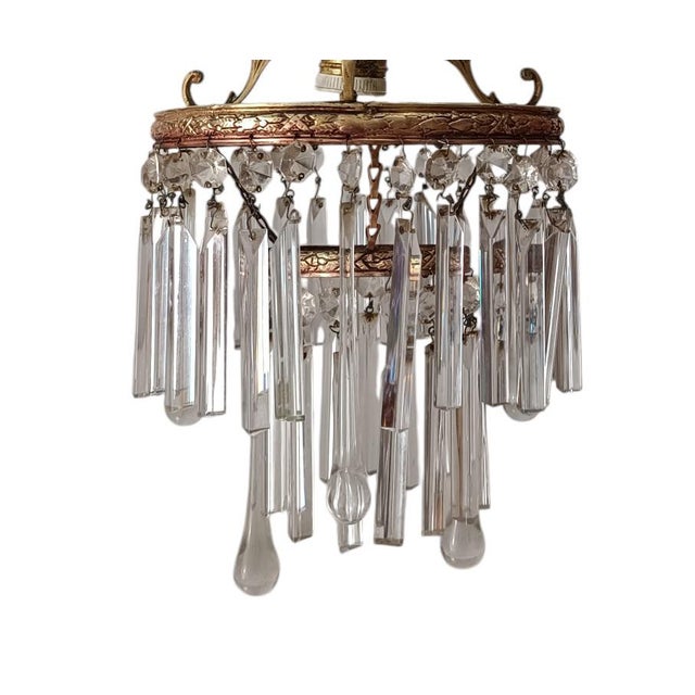 Bronze and Murano Glass Chandelier For Sale - Image 4 of 6