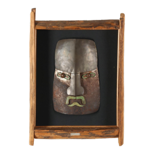 Ken Beldin, Metal Mask Scultpure in Custom Wood Frame