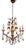Gilded Metal and Murano Glass Drop Chandelier, 1940s For Sale