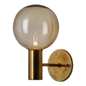 1960s Hans Agne Jakobsson #V149 Glass & Brass Wall Lamp for Markaryd
