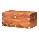 British Campaign Military Officer's Trunk or Chest of Brass-Bound Camphorwood For Sale