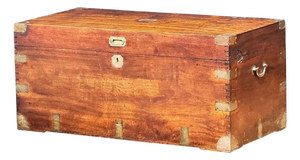 British Campaign Military Officer's Trunk or Chest of Brass-Bound Camphorwood