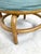 Vintage Rattan Ottoman Footstool in Seafoam Green Upholstery For Sale In Philadelphia - Image 6 of 10
