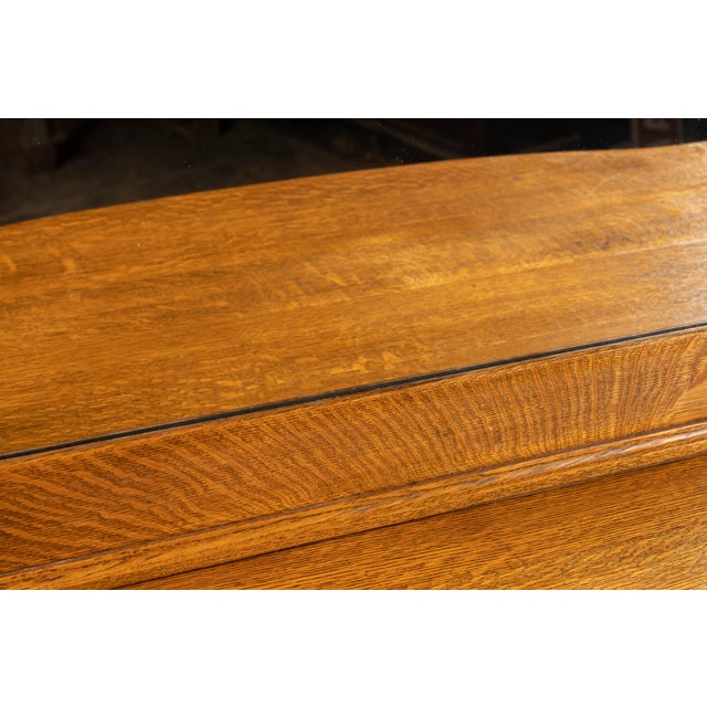 Brown Antique Empire Revival Oak Clawfoot Sideboard With Mirror For Sale - Image 8 of 11