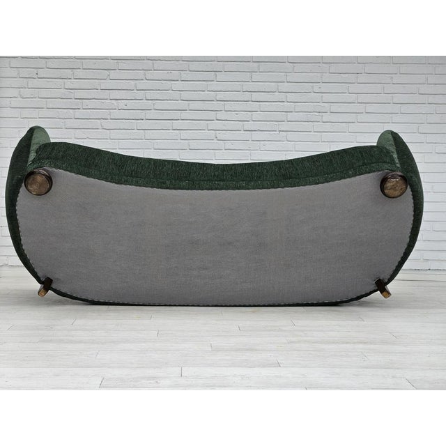 Vintage Danish Velour 3 Seater Banana Sofa, 1960s For Sale - Image 6 of 18