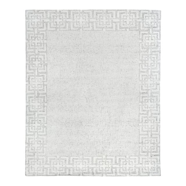 Exquisite Rugs Melbourne Hand Loom Wool & Cotton Gray - 8'x10' For Sale