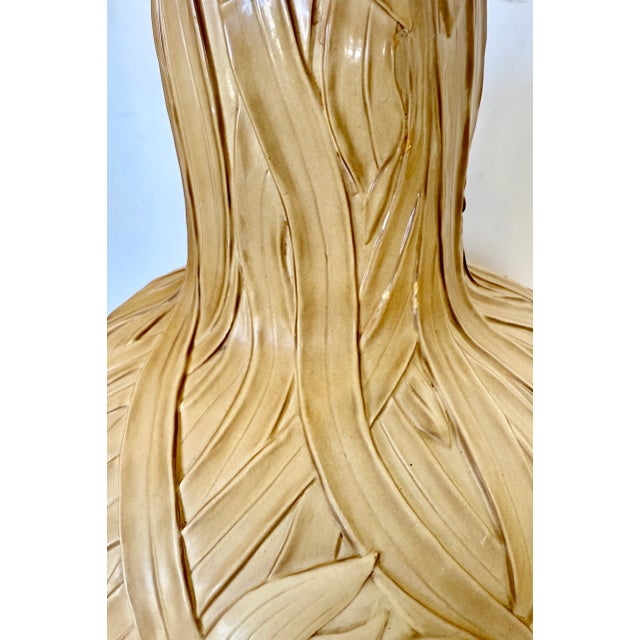 Tan Art Nouveau Style With Sculpted Floral & Leaf Pattern For Sale - Image 8 of 10