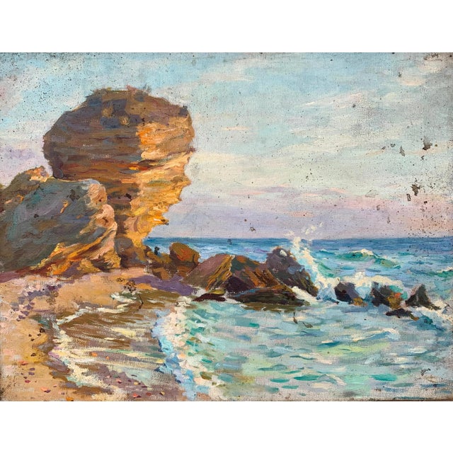 Original Seascape Oil Painting, Ukrainian Artist, 1960s 53-68 For Sale