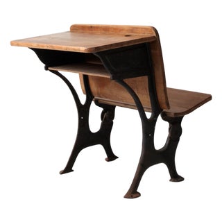 Antique Chicago Cast Iron School Desk For Sale