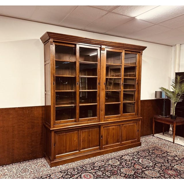 Large Classic Oak Library Bookcase For Sale - Image 3 of 18