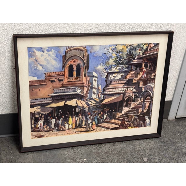 Design Plus Gallery presents the Street Scene, a Bundi Original Watercolor Painting by artist G. D. Thyaga Raj. The...