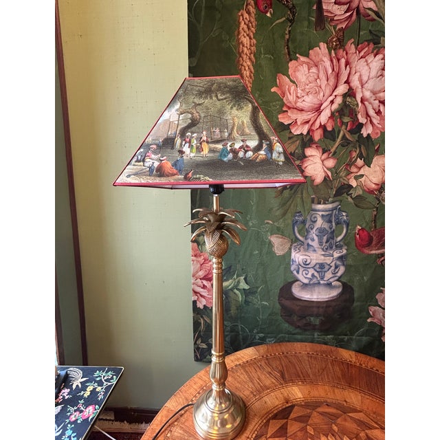 Palm Tree Lamp with Carré Lampshade by Tillier, in New conditions. Designed from 2000 Labeled by Maker, European Plug (up...