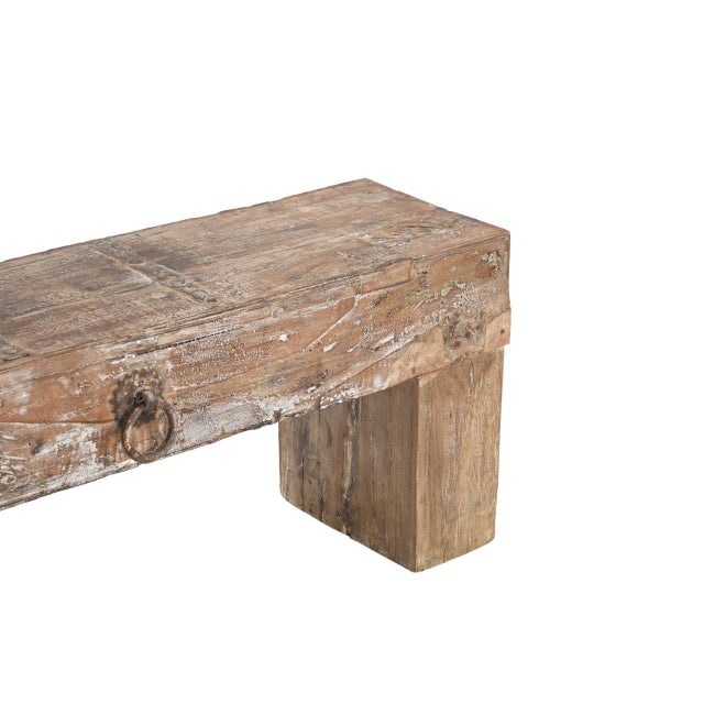Crafted from substantial reclaimed teakwood beams, this bench celebrates the rustic beauty of simplicity and old wood. The...
