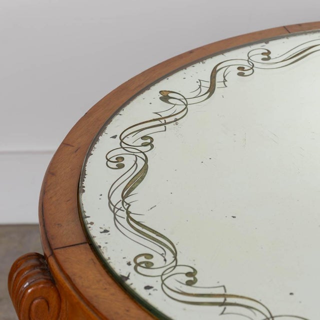 1940s French Mirrored and Beech Cocktail Table For Sale - Image 11 of 12