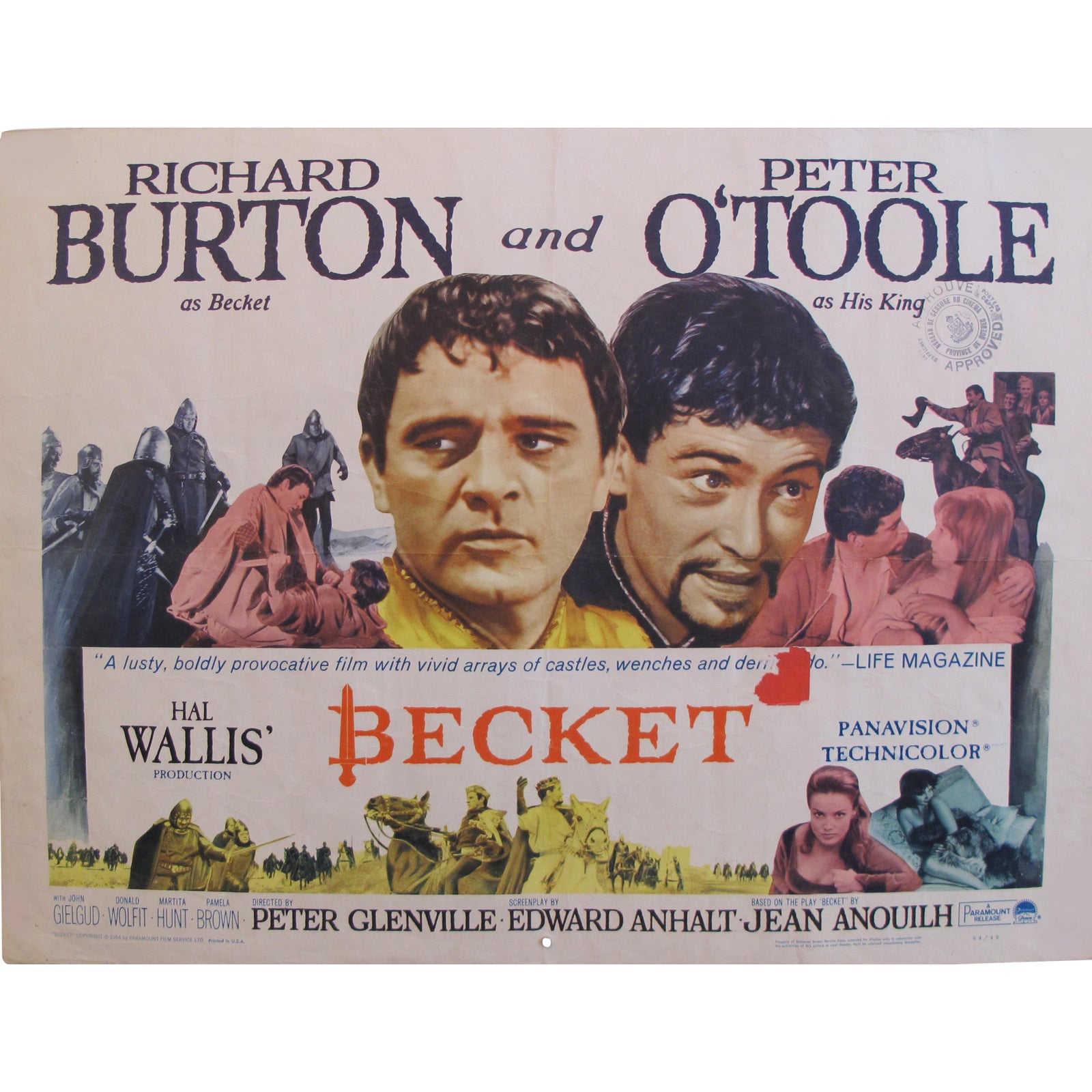 1964 Original American Movie Poster Becket With Richard Burton Amp Peter O 39 Toole