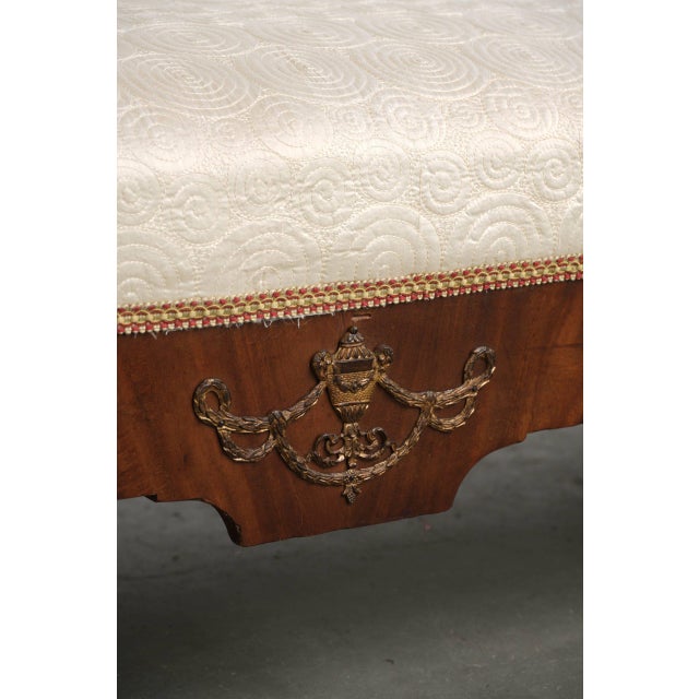 Antique French Empire Style Window Bench with a Silk Seat, 19th Century For Sale - Image 10 of 13