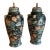 Monumental Famille Noire Palace Jars W/ Lids Foo Dogs For Sale