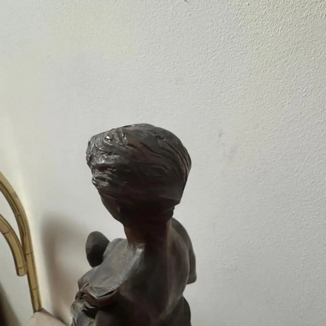 Mid 19th Century 1850s Neoclassical Hand-Carved Walnut Italian Sculpture of a Roman Bather For Sale - Image 5 of 10