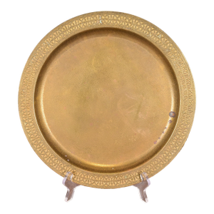 Tiffany Studios New York Bronze Doré Large Charger Plate or Tray With Decorative Border